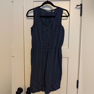 Toad & Co Navy Sleeveless Plaid Dress